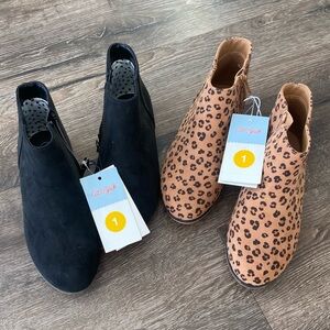 Cat & Jack Girls Ankle Boots 2 pair sz 1